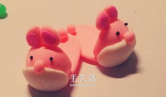 超輕粘土DIY兔子拖鞋 粉紅兔子拖鞋粘土教程 -  rpnrmr.com