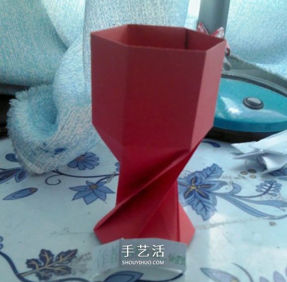 簡單高腳杯的折法圖解 折紙紅酒杯的方法教程 -  rpnrmr.com
