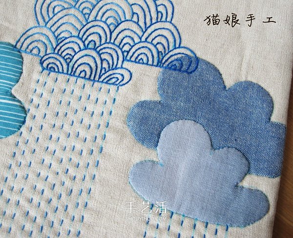 不織布制作祥云桌墊 布藝手工制作云朵桌墊 -  rpnrmr.com
