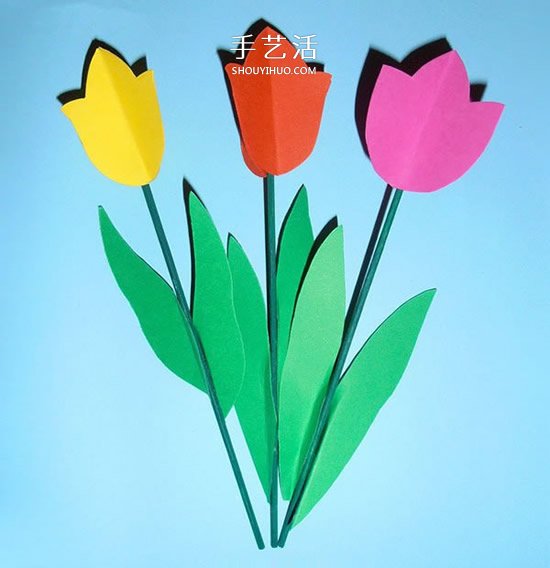 彩色卡紙做郁金香花 幼兒園手工制作郁金香 -  rpnrmr.com