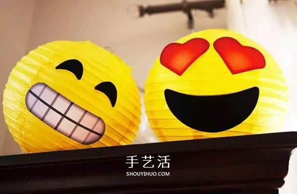 有趣笑臉燈籠的圖片 手工笑臉?lè)?hào)燈籠作品 -  rpnrmr.com