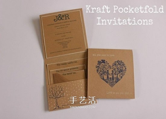 牛皮紙邀請函的折法 也可以拿來當(dāng)信封用 -  rpnrmr.com