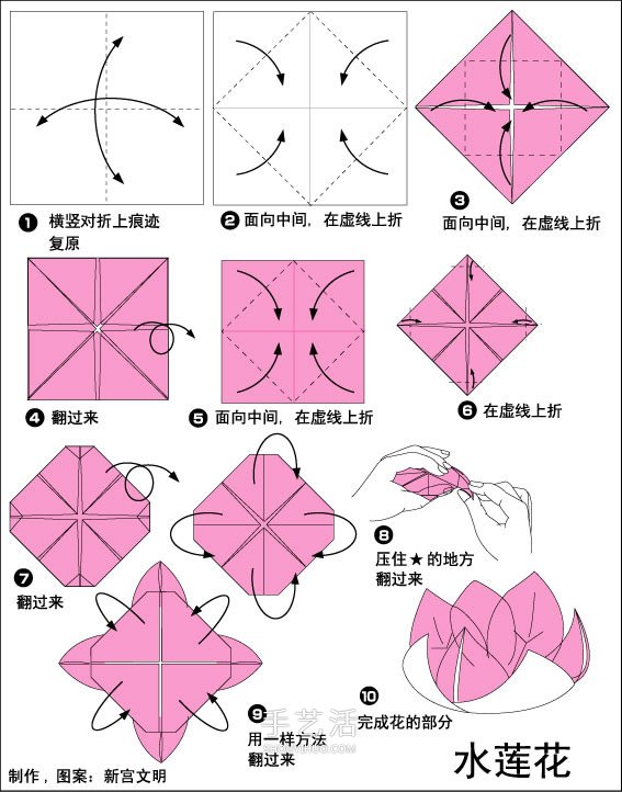 簡單蓮花的折紙方法圖解 含花朵和葉子的折法 -  rpnrmr.com