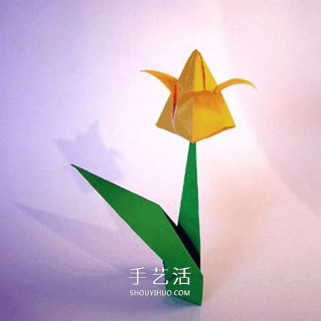 手工折紙郁金香花教程 怎么簡單折郁金香步驟 -  rpnrmr.com