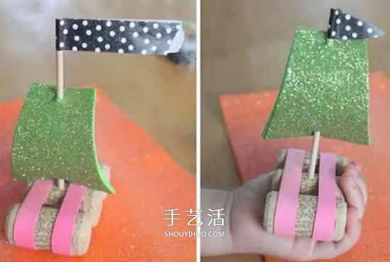 簡單小帆船制作方法 紅酒瓶塞DIY會浮的小船 -  rpnrmr.com
