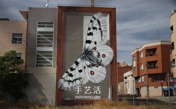 巨型墻壁涂鴉 整幢公寓墻壁都變成了蝴蝶標(biāo)本 -  rpnrmr.com