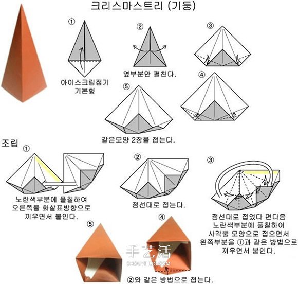 彩色立體圣誕樹(shù)怎么折 美麗的圣誕樹(shù)折紙圖解 -  rpnrmr.com