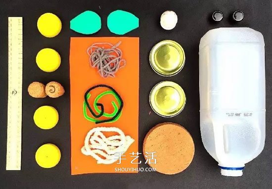 瓶蓋機器人的制作方法 廢物利用做機器人圖解 -  rpnrmr.com