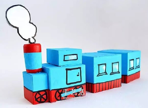 兒童火車模型制作方法 廢紙盒做火車的教程 -  rpnrmr.com