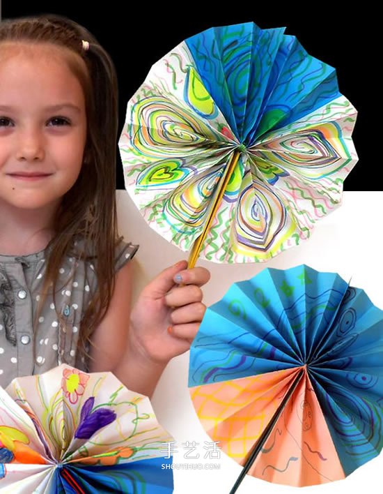 圓扇子怎么做的教程 幼兒DIY制作圓扇子圖解 -  rpnrmr.com