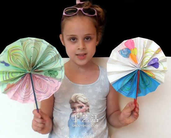圓扇子怎么做的教程 幼兒DIY制作圓扇子圖解 -  rpnrmr.com