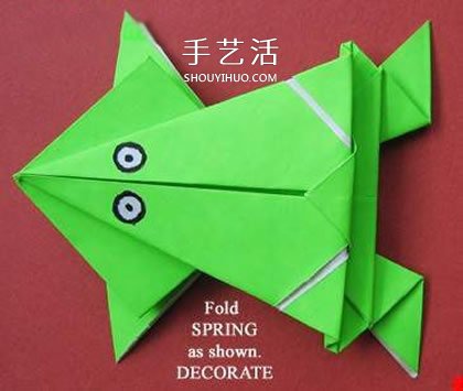 按一下會(huì)跳的青蛙折紙 折紙會(huì)跳遠(yuǎn)的青蛙圖解 -  rpnrmr.com