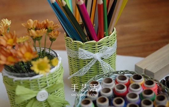 漂亮的紙?zhí)偈止ぶ谱?包括花瓶、筆筒和收納籃 -  rpnrmr.com