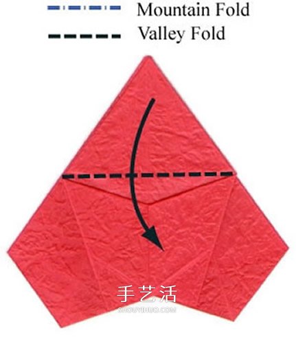五瓣玫瑰花的折法圖解 手工折紙五瓣玫瑰步驟 -  rpnrmr.com