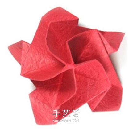 五瓣玫瑰花的折法圖解 手工折紙五瓣玫瑰步驟 -  rpnrmr.com