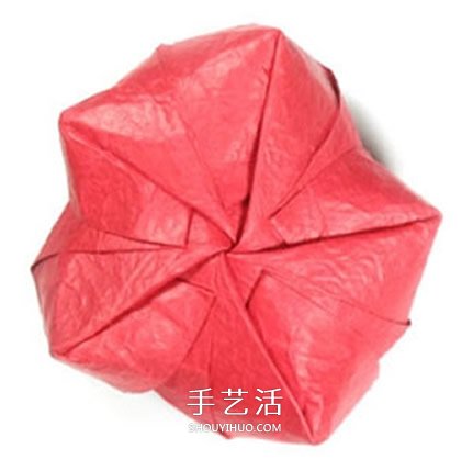 五瓣玫瑰花的折法圖解 手工折紙五瓣玫瑰步驟 -  rpnrmr.com