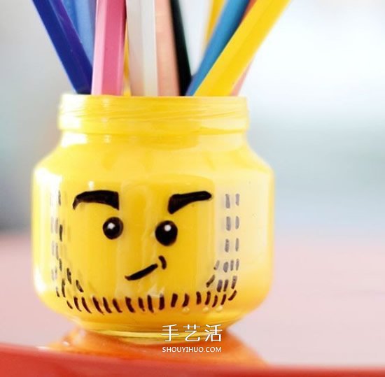 樂高風(fēng)卡通筆筒DIY 玻璃瓶做可愛筆筒的方法 -  rpnrmr.com