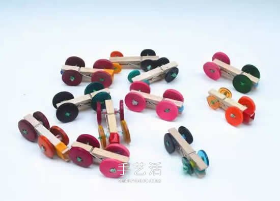 紐扣車輪小汽車制作 木夾子紐扣玩具車的做法 -  rpnrmr.com
