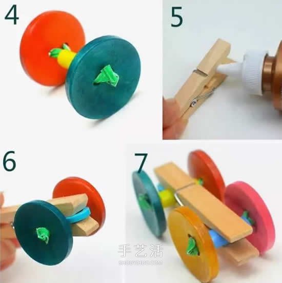 紐扣車輪小汽車制作 木夾子紐扣玩具車的做法 -  rpnrmr.com