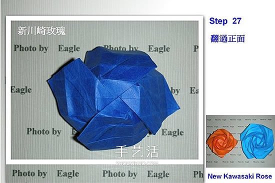 新川崎玫瑰的詳細折法 怎么折新川崎玫瑰教程 -  rpnrmr.com