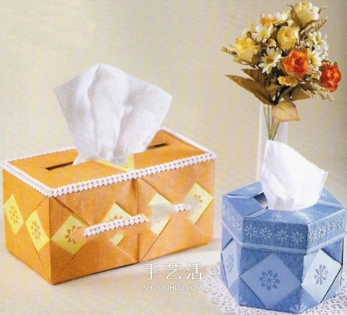 六角抽紙盒的折法圖解 包括盒身、蓋子和底部 -  rpnrmr.com