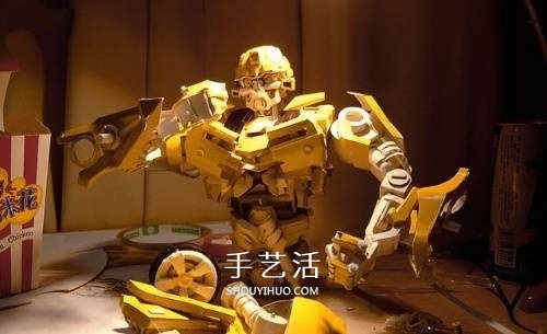 變形金剛大黃蜂模型 廢紙盒制作大黃蜂作品 -  rpnrmr.com