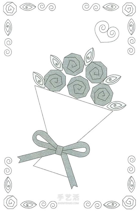衍紙玫瑰花裝飾畫做法 情人節(jié)衍紙手捧花禮物 -  rpnrmr.com