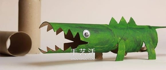 衛(wèi)生紙筒制作小鱷魚 幼兒卷紙筒鱷魚的做法 -  rpnrmr.com