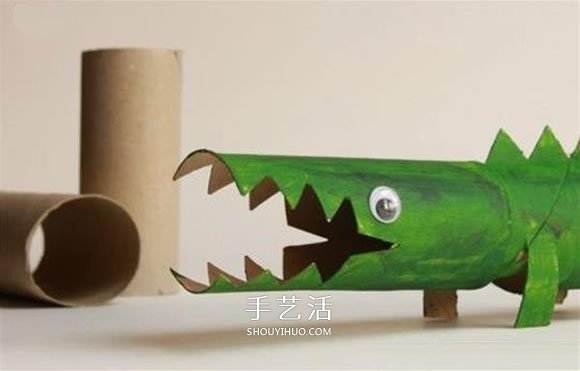 衛(wèi)生紙筒制作小鱷魚 幼兒卷紙筒鱷魚的做法 -  rpnrmr.com