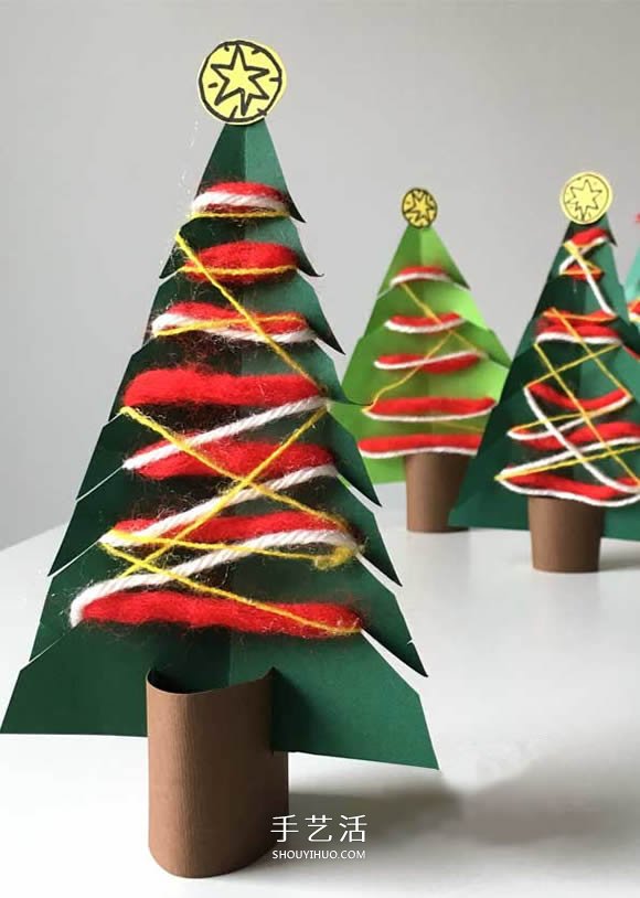 卡紙做圣誕樹的簡(jiǎn)單方法 幼兒手工制作圣誕樹 -  rpnrmr.com