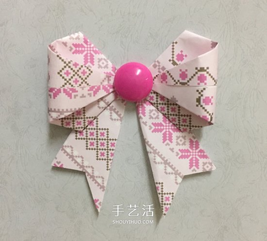 彩紙折蝴蝶結(jié)的方法 漂亮蝴蝶結(jié)手工折紙圖解 -  rpnrmr.com