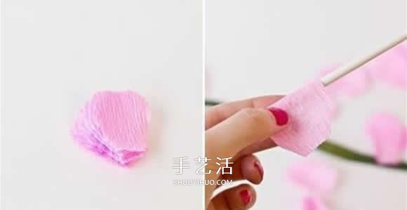 皺紋紙?jiān)录净ㄊ止ぶ谱?月季用皺紋紙做的教程 -  rpnrmr.com