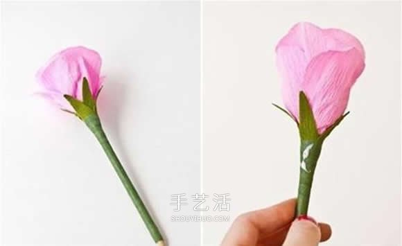 皺紋紙?jiān)录净ㄊ止ぶ谱?月季用皺紋紙做的教程 -  rpnrmr.com