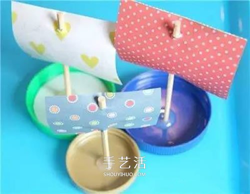 瓶蓋手工制作小帆船 簡(jiǎn)單瓶蓋小船的做法教程 -  rpnrmr.com