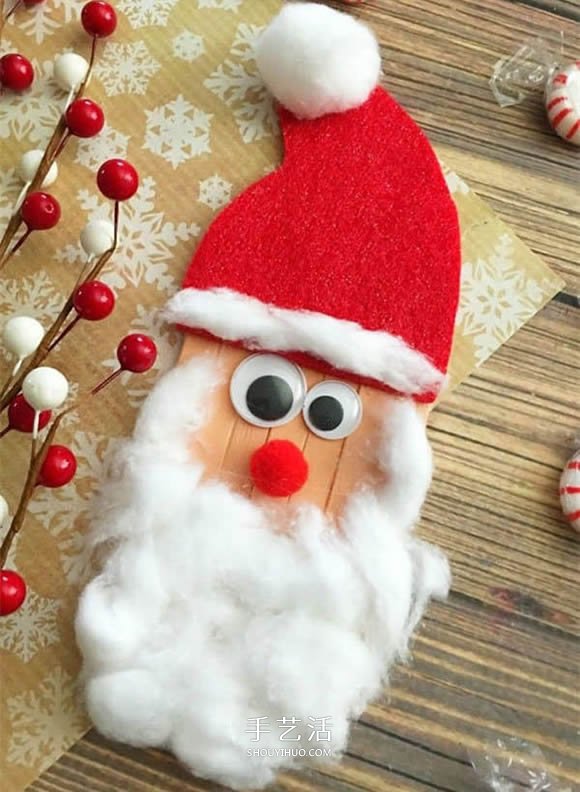 雪糕棍手工制作圣誕老人 幼兒做圣誕老人教程 -  rpnrmr.com