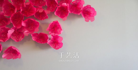 把春天藏在家中 用棉紙手工制作花朵裝飾墻壁 -  rpnrmr.com