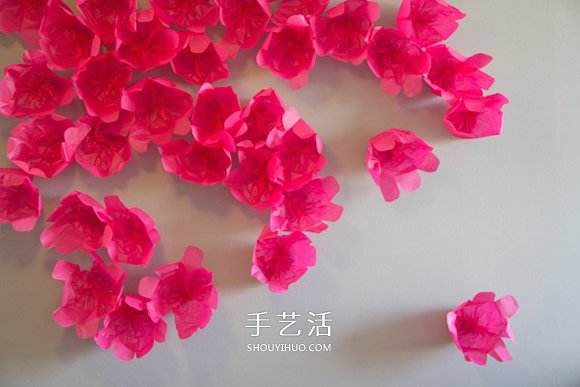 把春天藏在家中 用棉紙手工制作花朵裝飾墻壁 -  rpnrmr.com