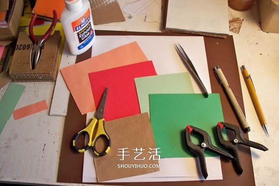 卡紙玫瑰花的做法圖解 簡單彩色紙玫瑰制作 -  rpnrmr.com