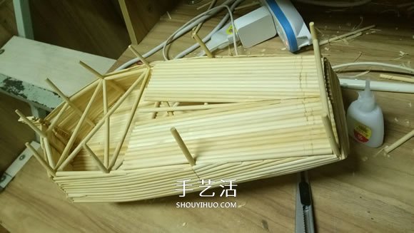 古代戰(zhàn)船模型手工制作 純以一次性筷子完成 -  rpnrmr.com