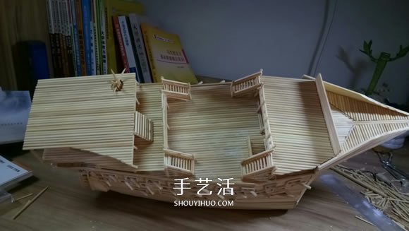 古代戰(zhàn)船模型手工制作 純以一次性筷子完成 -  rpnrmr.com