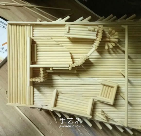 古代戰(zhàn)船模型手工制作 純以一次性筷子完成 -  rpnrmr.com
