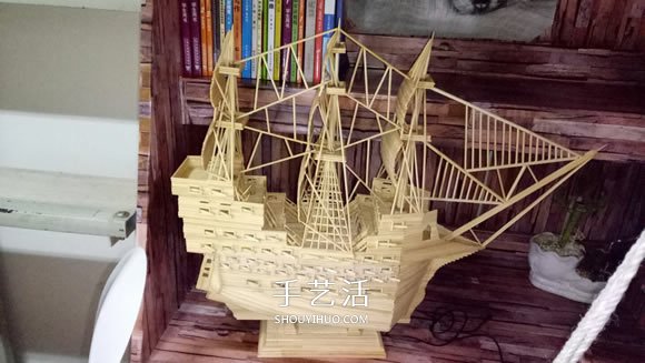 古代戰(zhàn)船模型手工制作 純以一次性筷子完成 -  rpnrmr.com