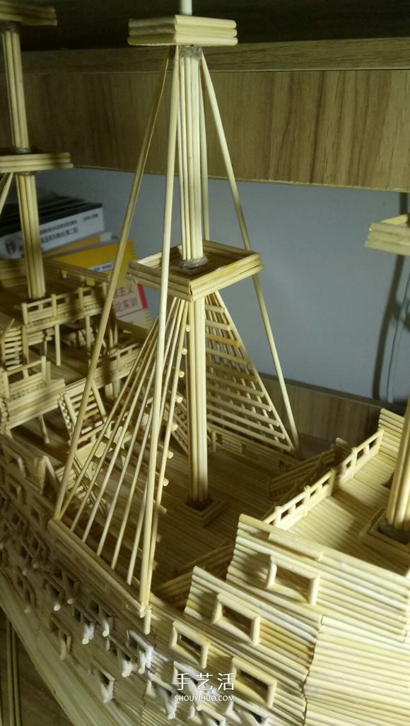 古代戰(zhàn)船模型手工制作 純以一次性筷子完成 -  rpnrmr.com