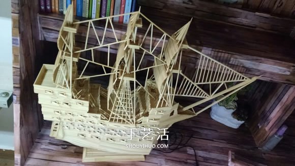古代戰(zhàn)船模型手工制作 純以一次性筷子完成 -  rpnrmr.com