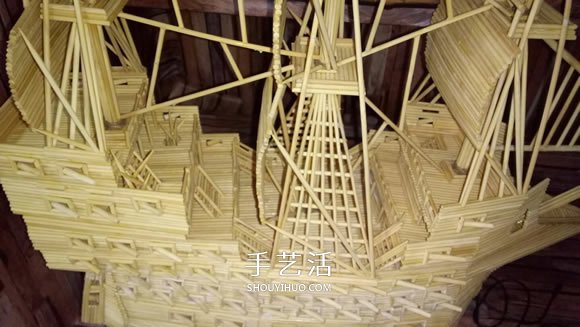古代戰(zhàn)船模型手工制作 純以一次性筷子完成 -  rpnrmr.com