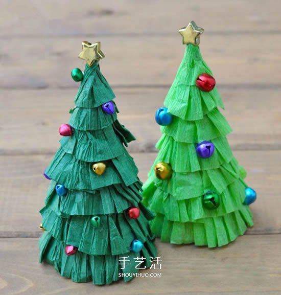 簡(jiǎn)單皺紋紙圣誕樹做法 兒童自制圣誕樹的教程 -  rpnrmr.com