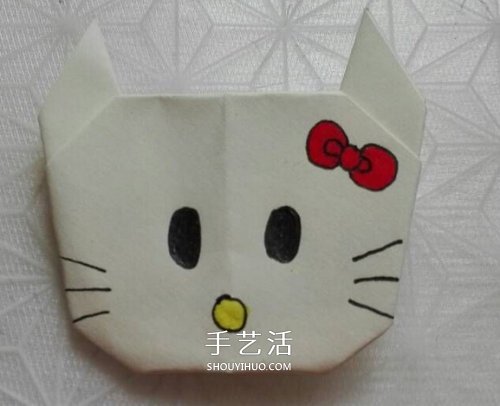 簡(jiǎn)單Hello Kitty折紙 兒童折凱蒂貓的教程 -  rpnrmr.com