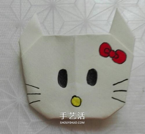 簡(jiǎn)單Hello Kitty折紙 兒童折凱蒂貓的教程 -  rpnrmr.com