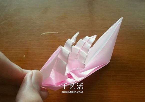 揚(yáng)帆帆船的折法圖解 折紙古代帆船的步驟圖 -  rpnrmr.com