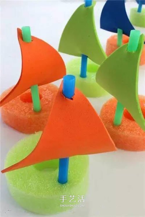 簡(jiǎn)單又可愛(ài)帆船做法 幼兒用海綿做小船教程 -  rpnrmr.com